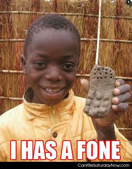 Got a fone - this kid made him self a fone